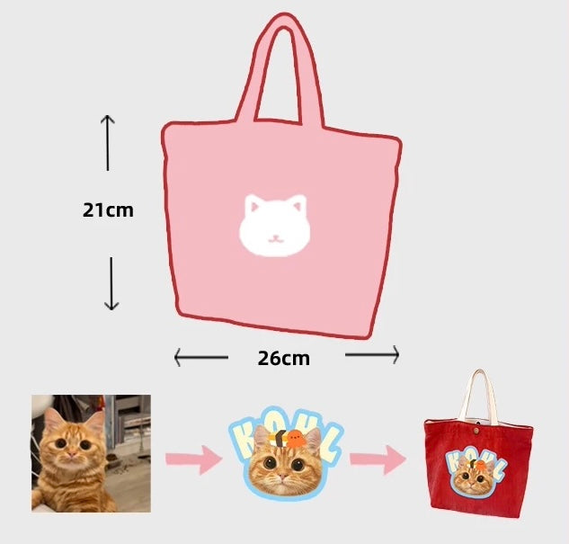 Custom Pet Corduroy Tote Bag