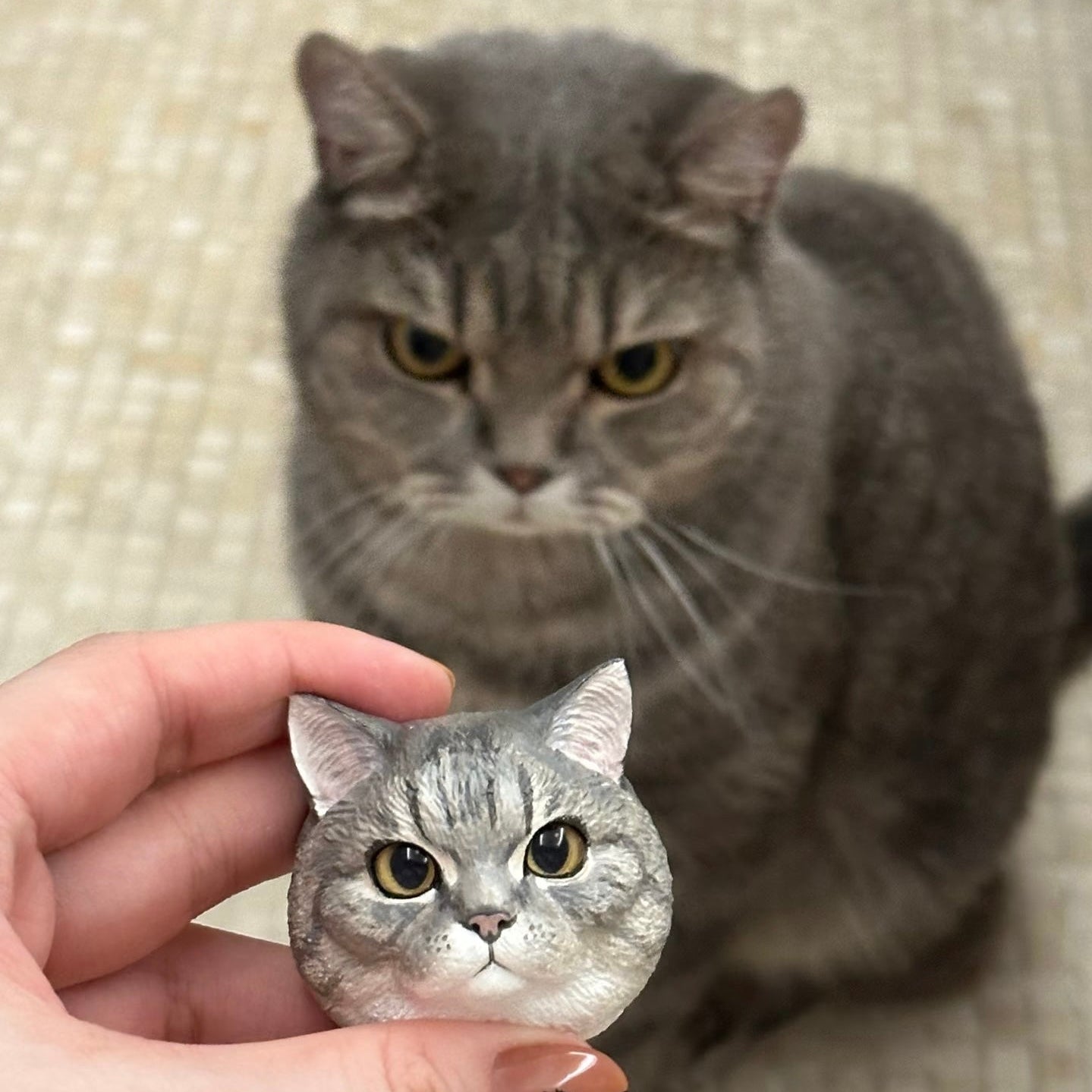 Hand-painted Cat Sculpture