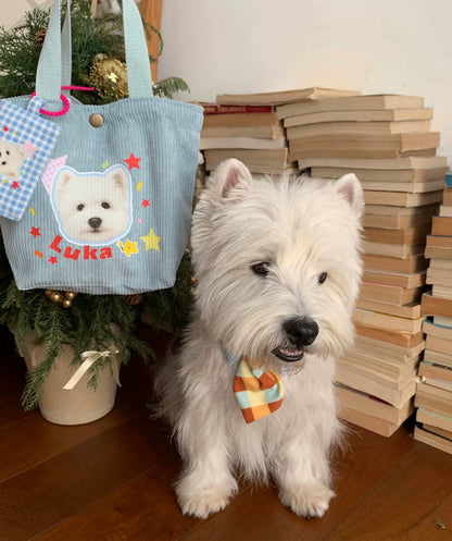 Custom Pet Corduroy Tote Bag