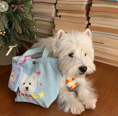 Custom Pet Corduroy Tote Bag