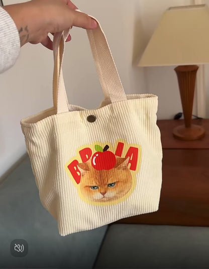 Custom Pet Corduroy Tote Bag